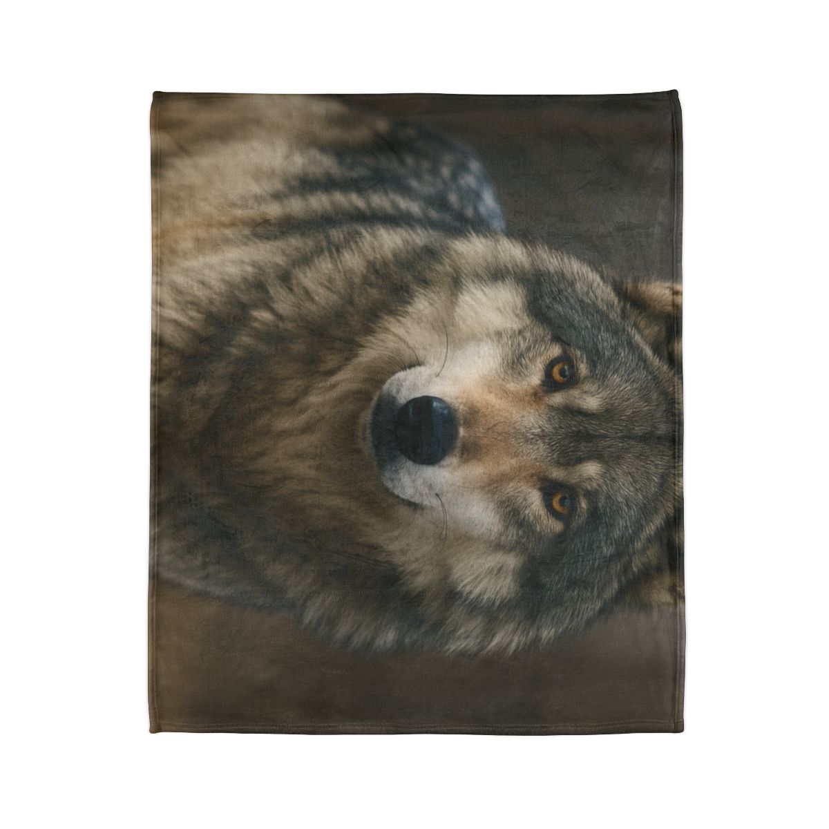 Ember Gaze Gray Wolf soft fleece blankets