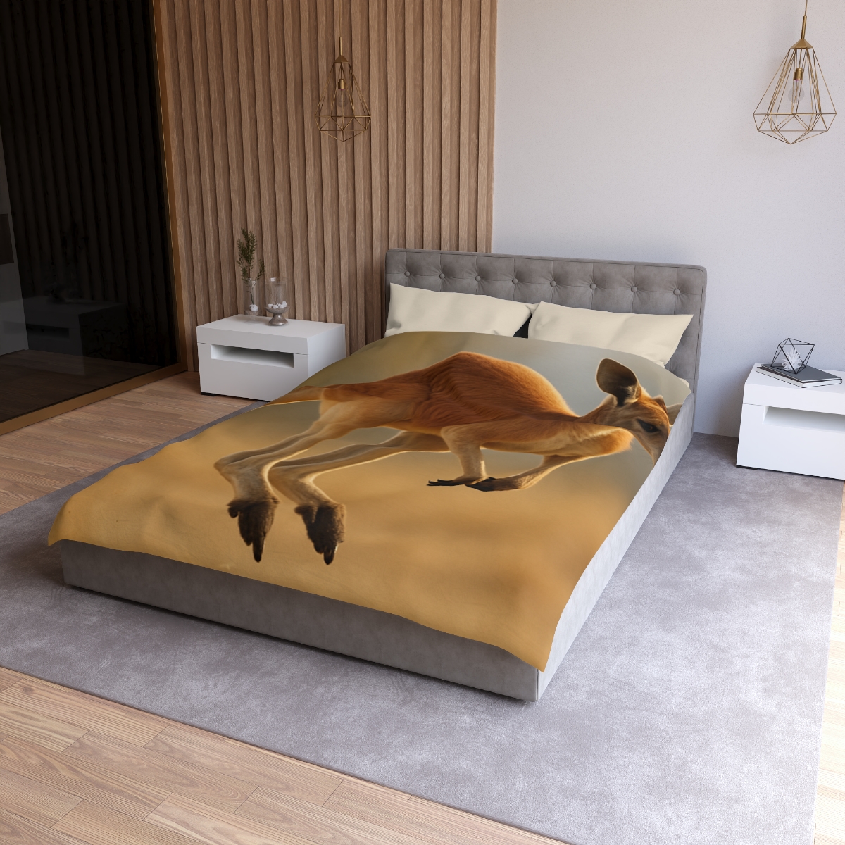 Ember Hop Red Kangaroo custom duvets