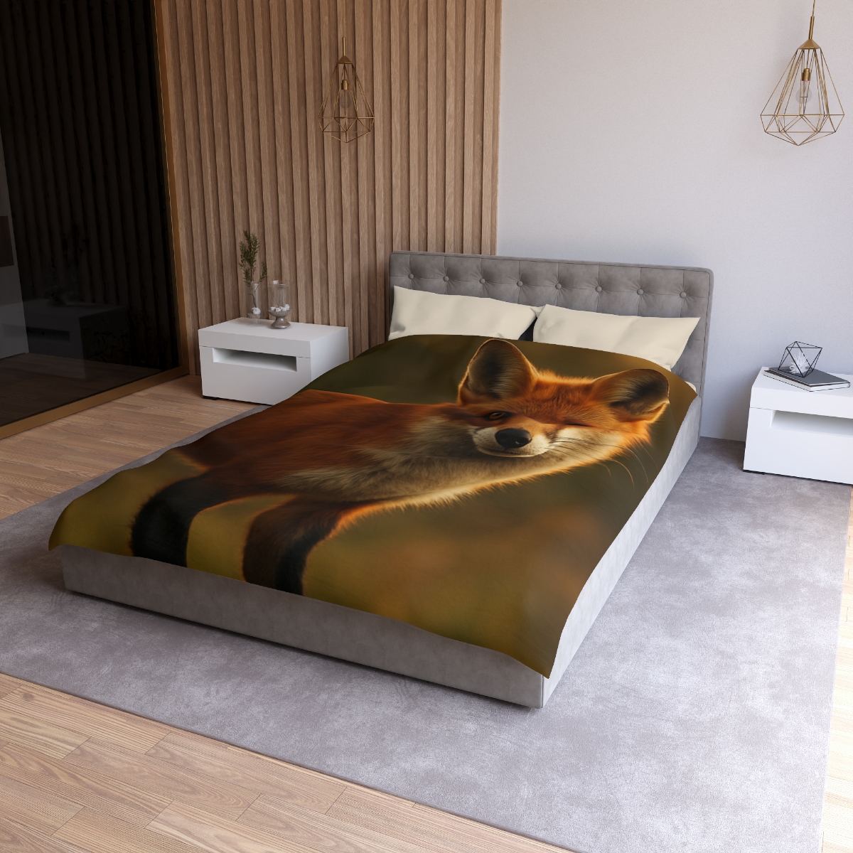 Ember Thicket Red Fox designer printed duvets