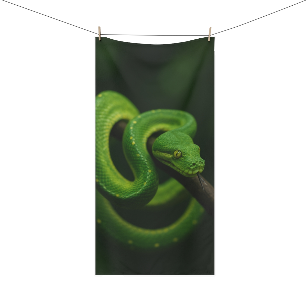 Emerald Coil Green Tree Python unique gift towels
