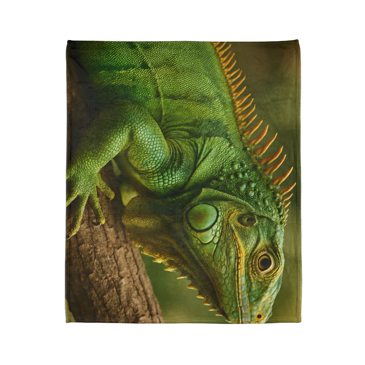 Emerald Drift Green Iguana soft fleece blankets