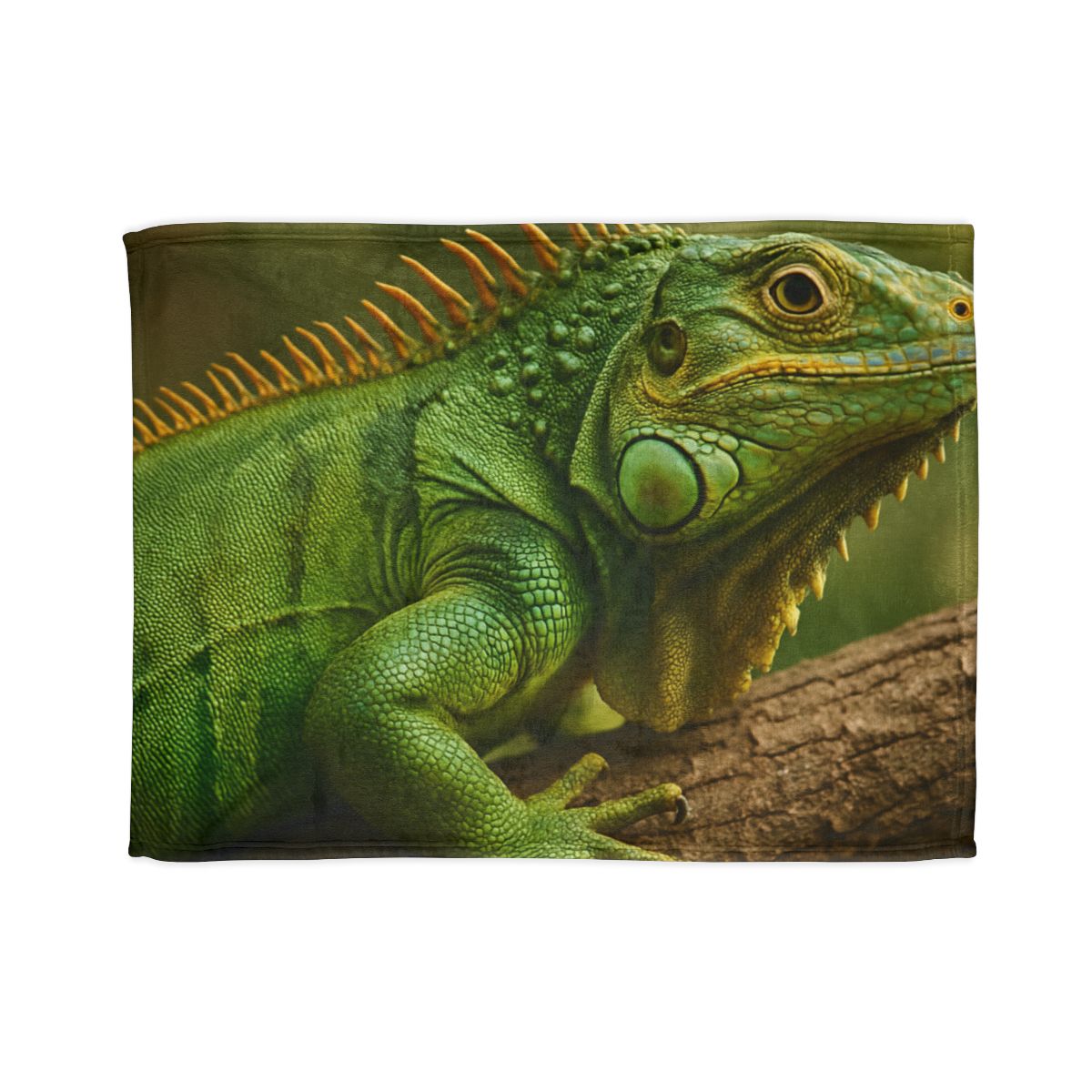 Emerald Drift Green Iguana soft fleece blankets