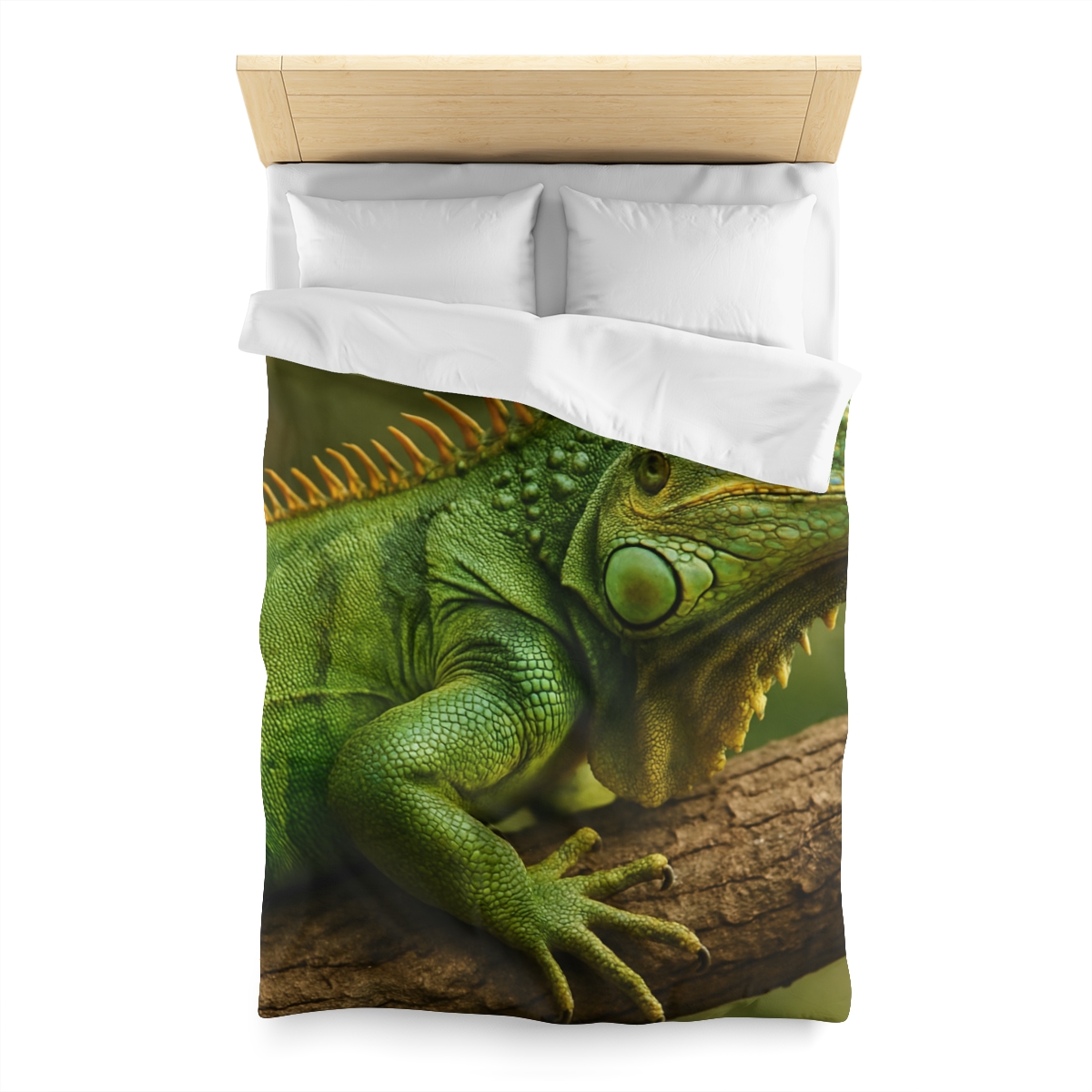 Emerald Drift Green Iguana personalized bedding duvets