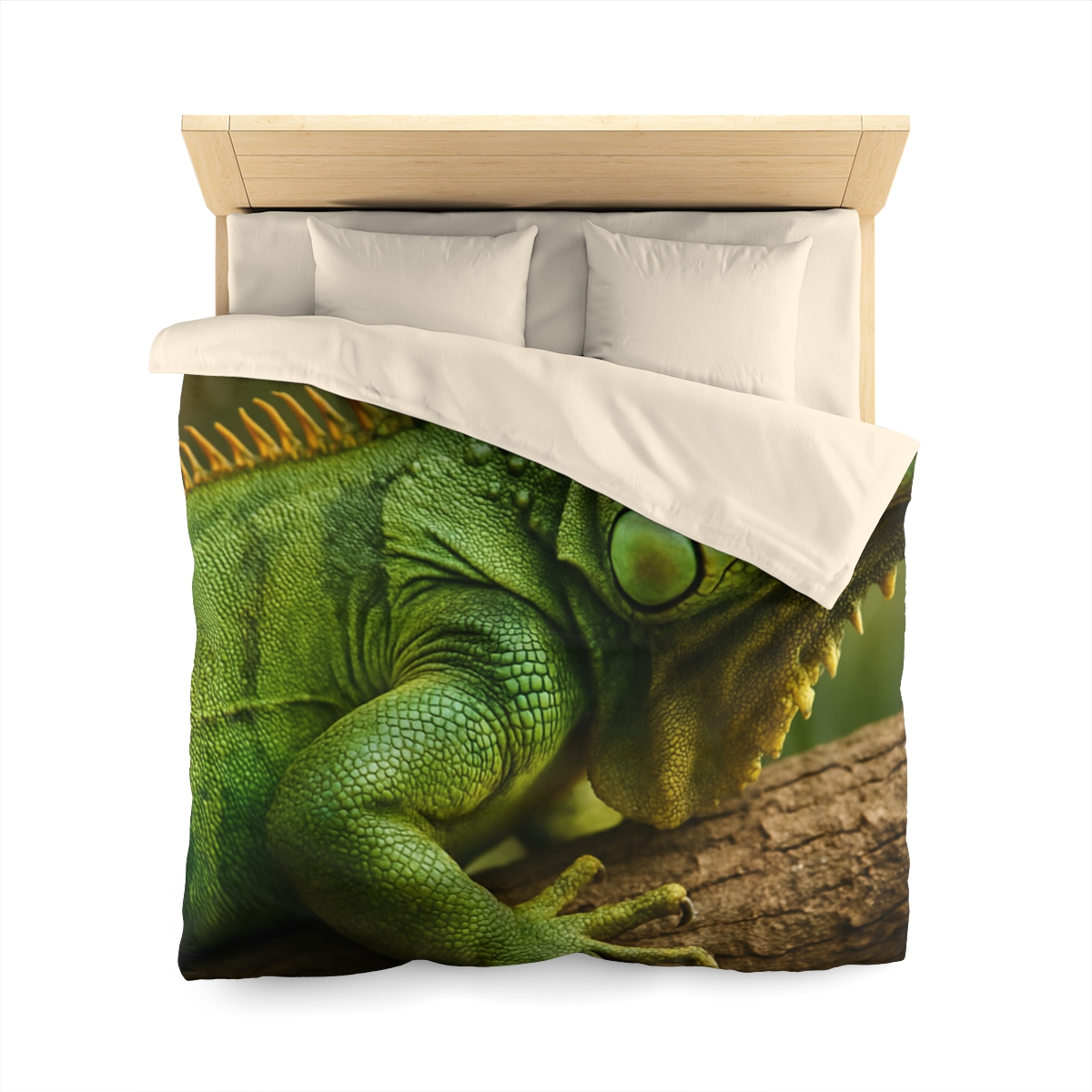 Emerald Drift Green Iguana personalized bedding duvets