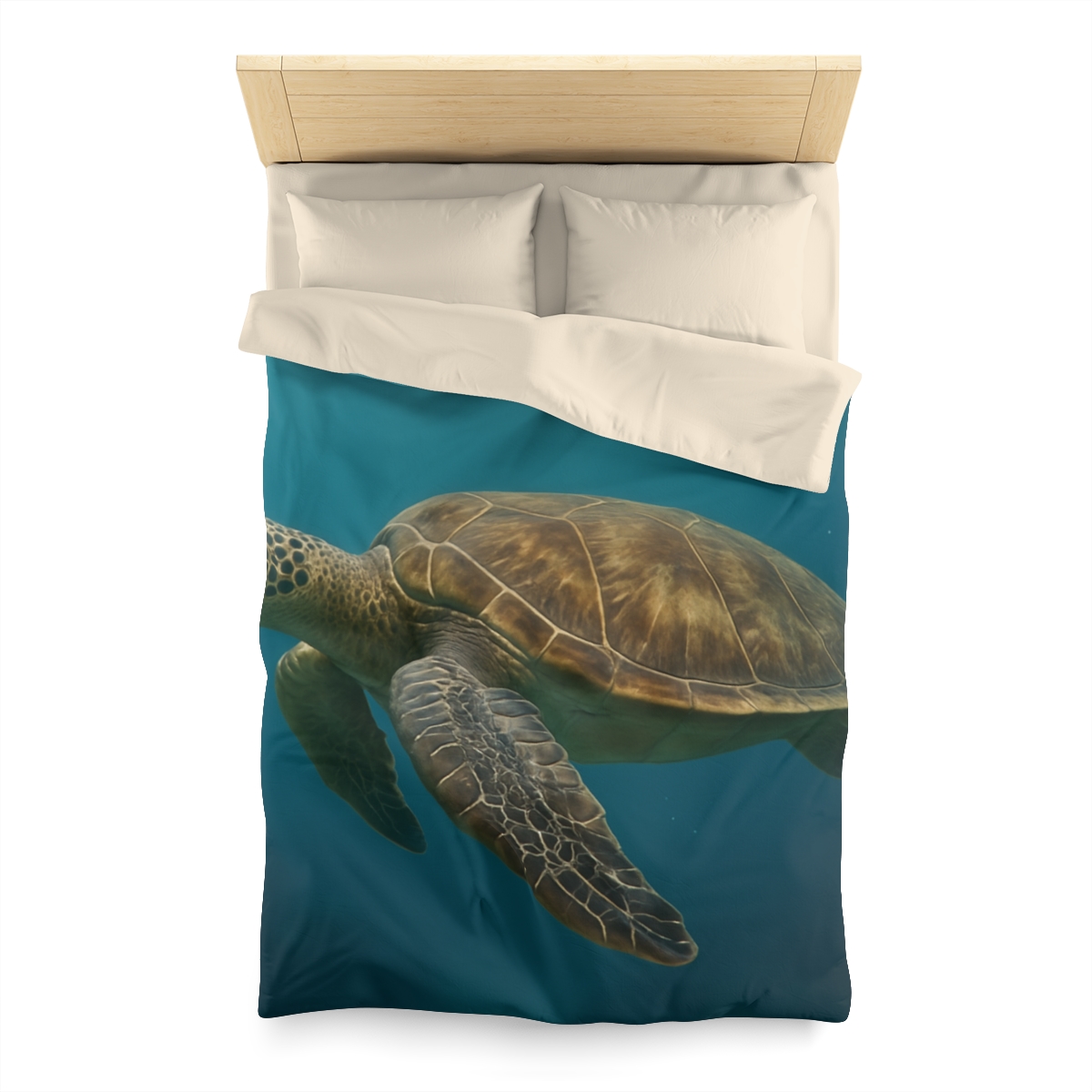 Emerald Drift Green Sea Turtle warm winter duvets