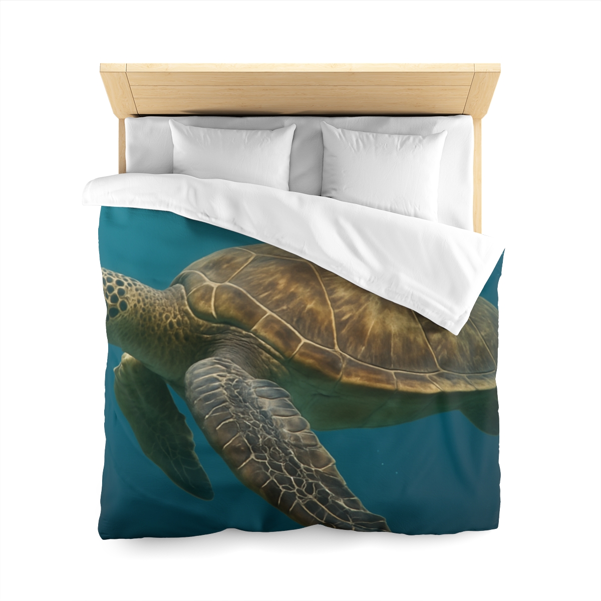 Emerald Drift Green Sea Turtle warm winter duvets