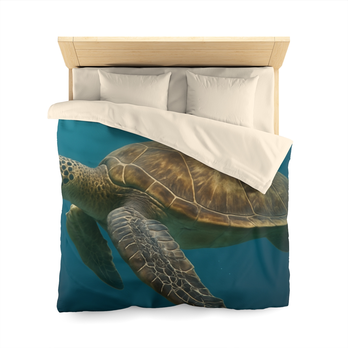Emerald Drift Green Sea Turtle warm winter duvets