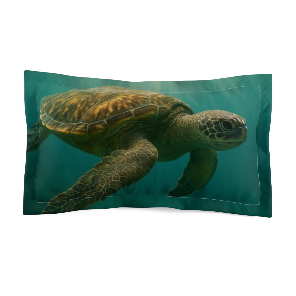 Emerald Drift Green Sea Turtle trendy accent pillows