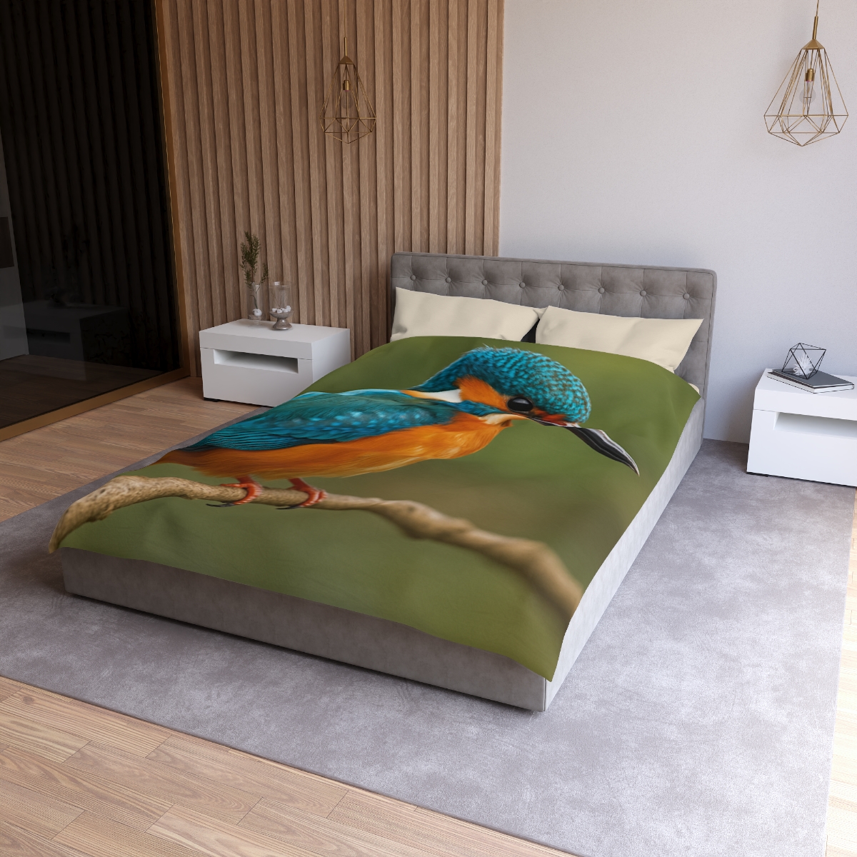 Emerald Flash Kingfisher duvets for gifts