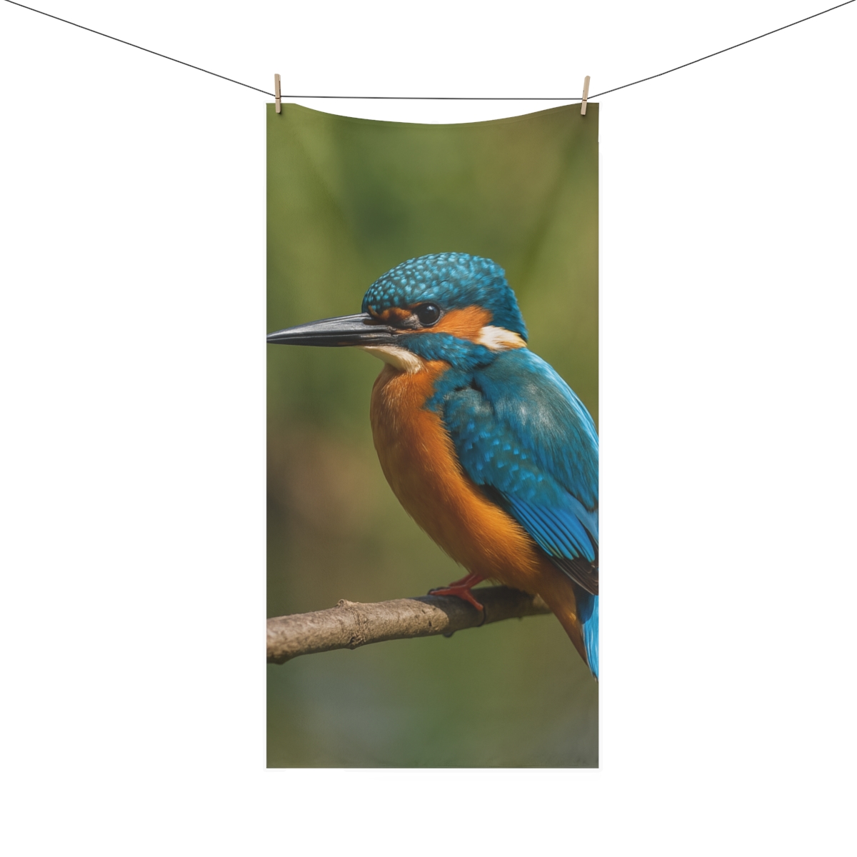 Emerald Flash Kingfisher soft cotton towels