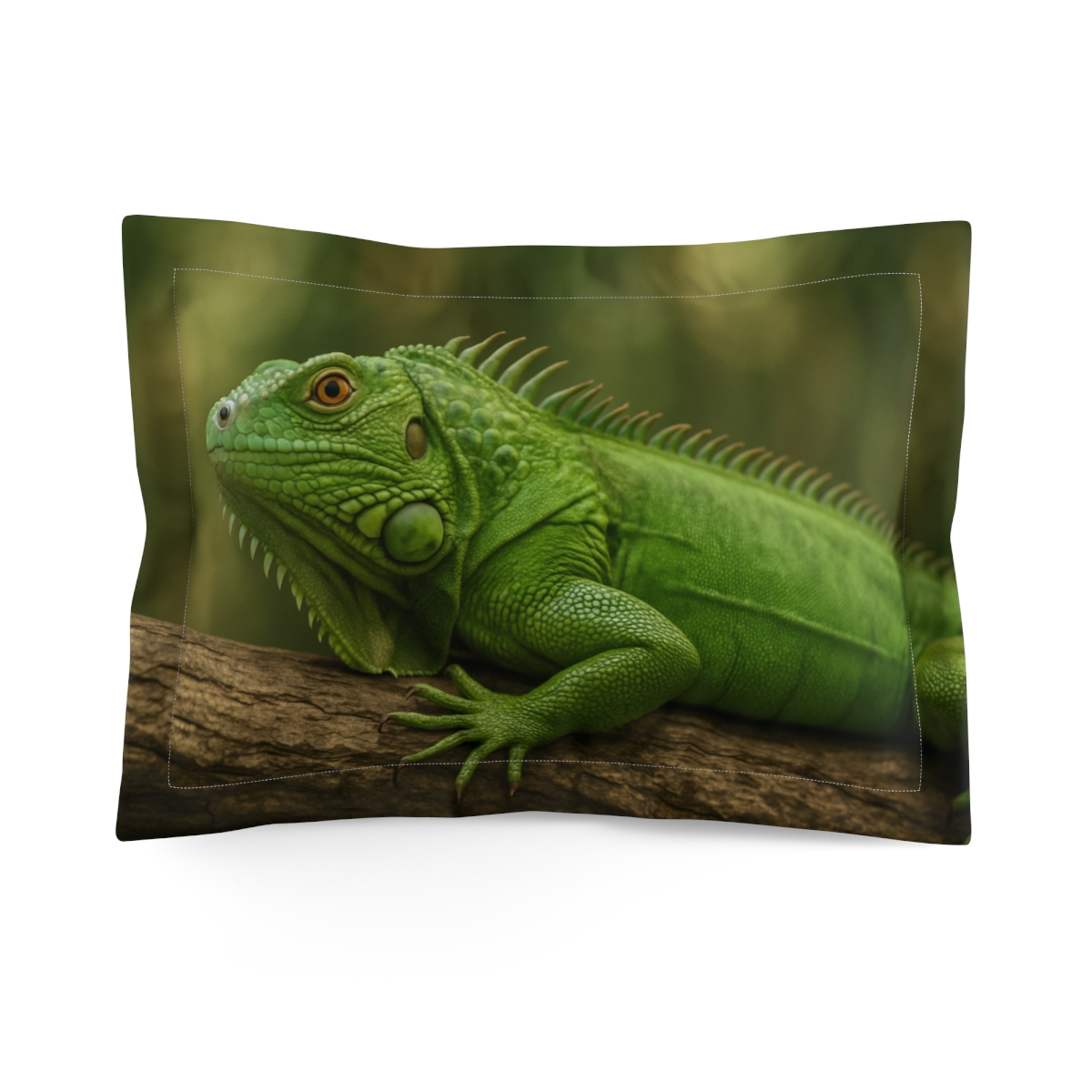 Emerald Gaze Green Iguana unique shape pillows