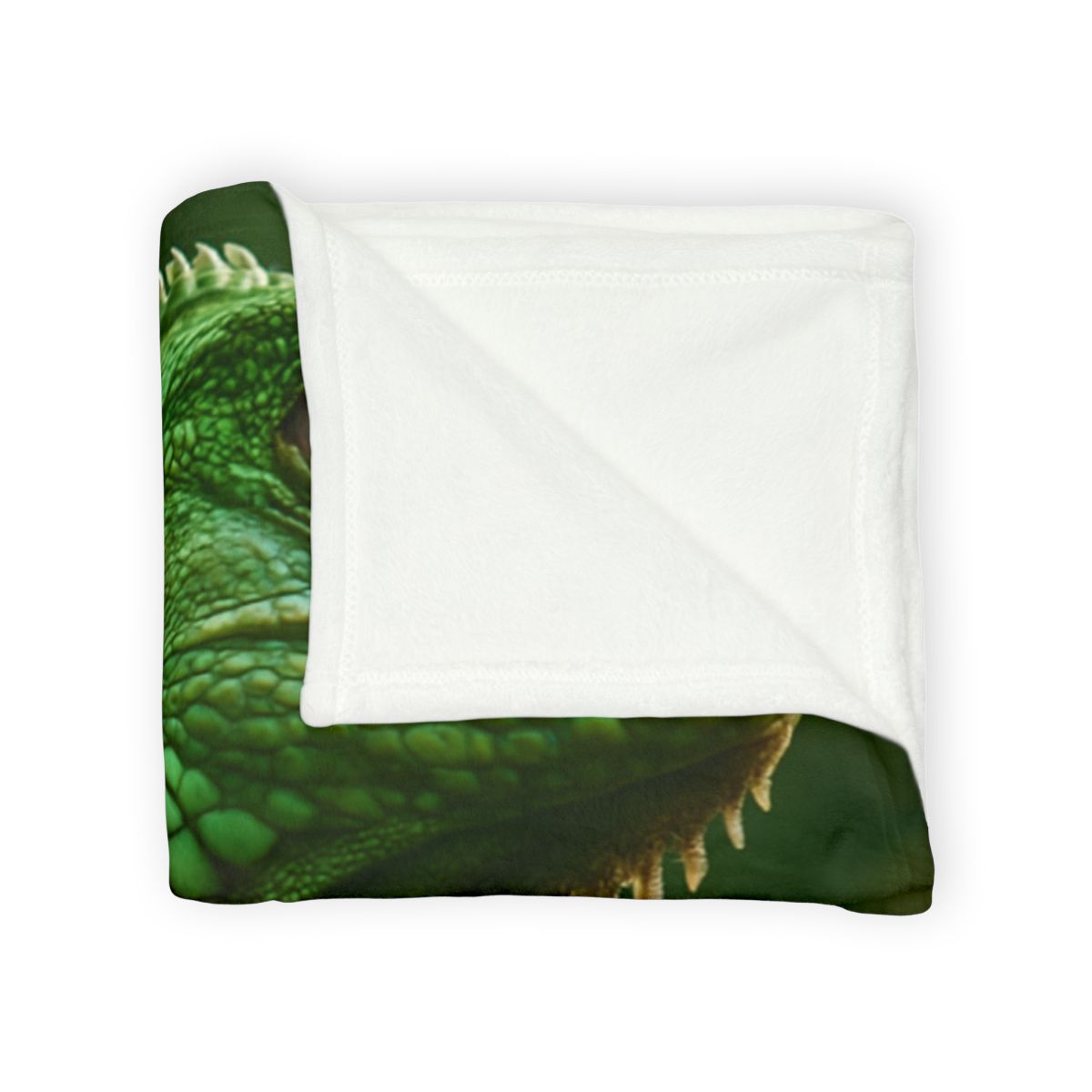 Emerald Gaze Green Iguana personalized cozy blankets