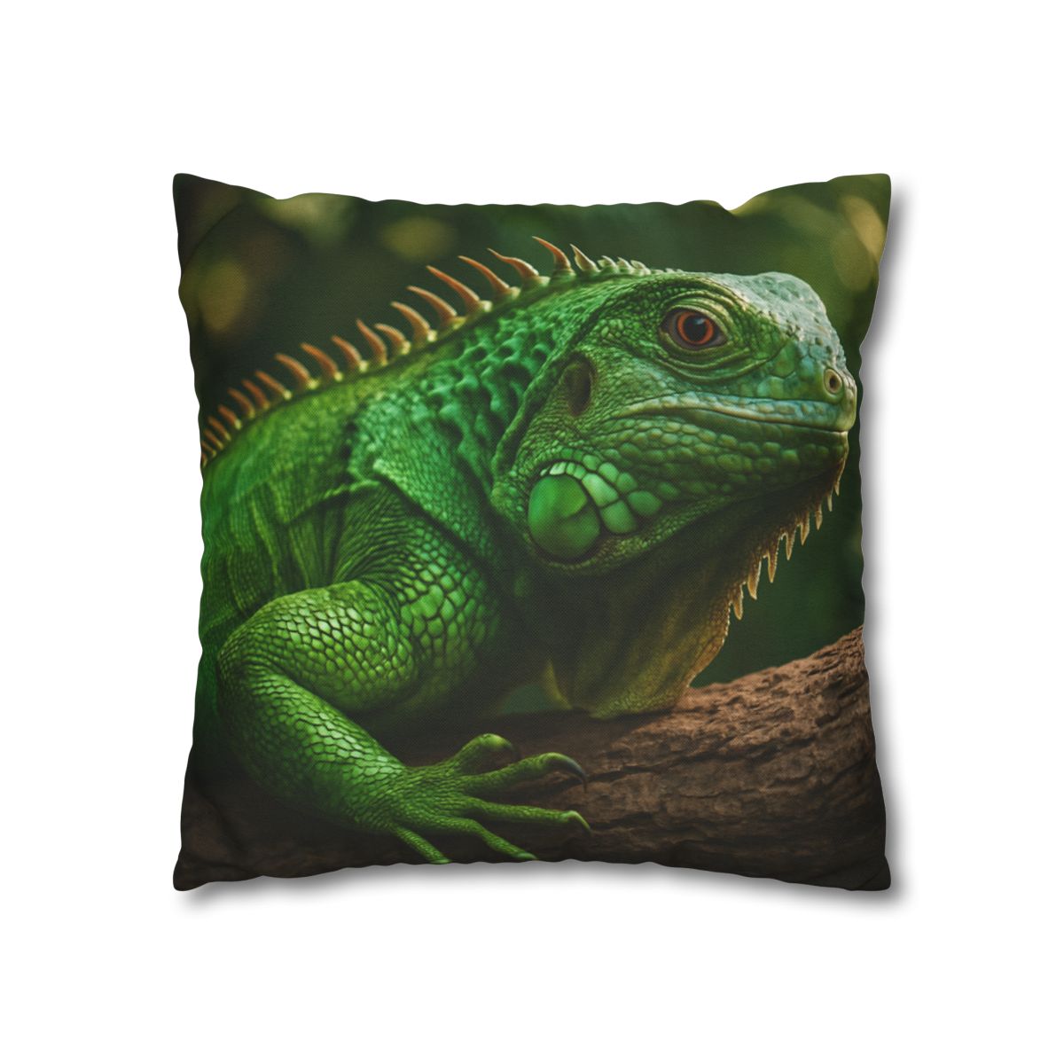Emerald Gaze Green Iguana custom pillow cases