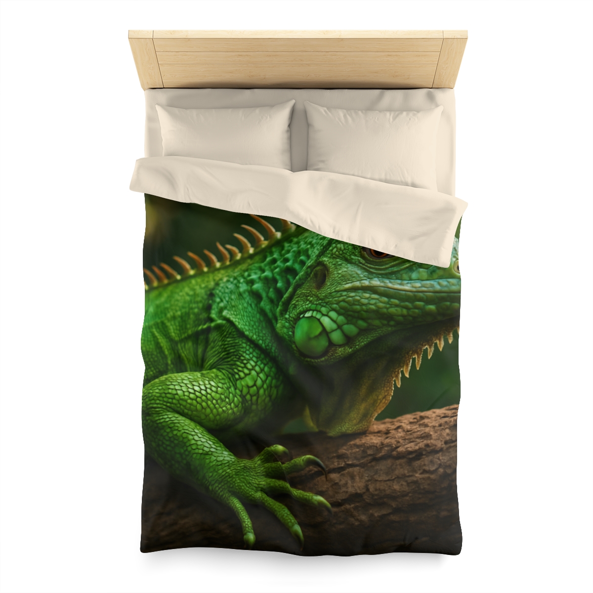 Emerald Gaze Green Iguana warm winter duvets