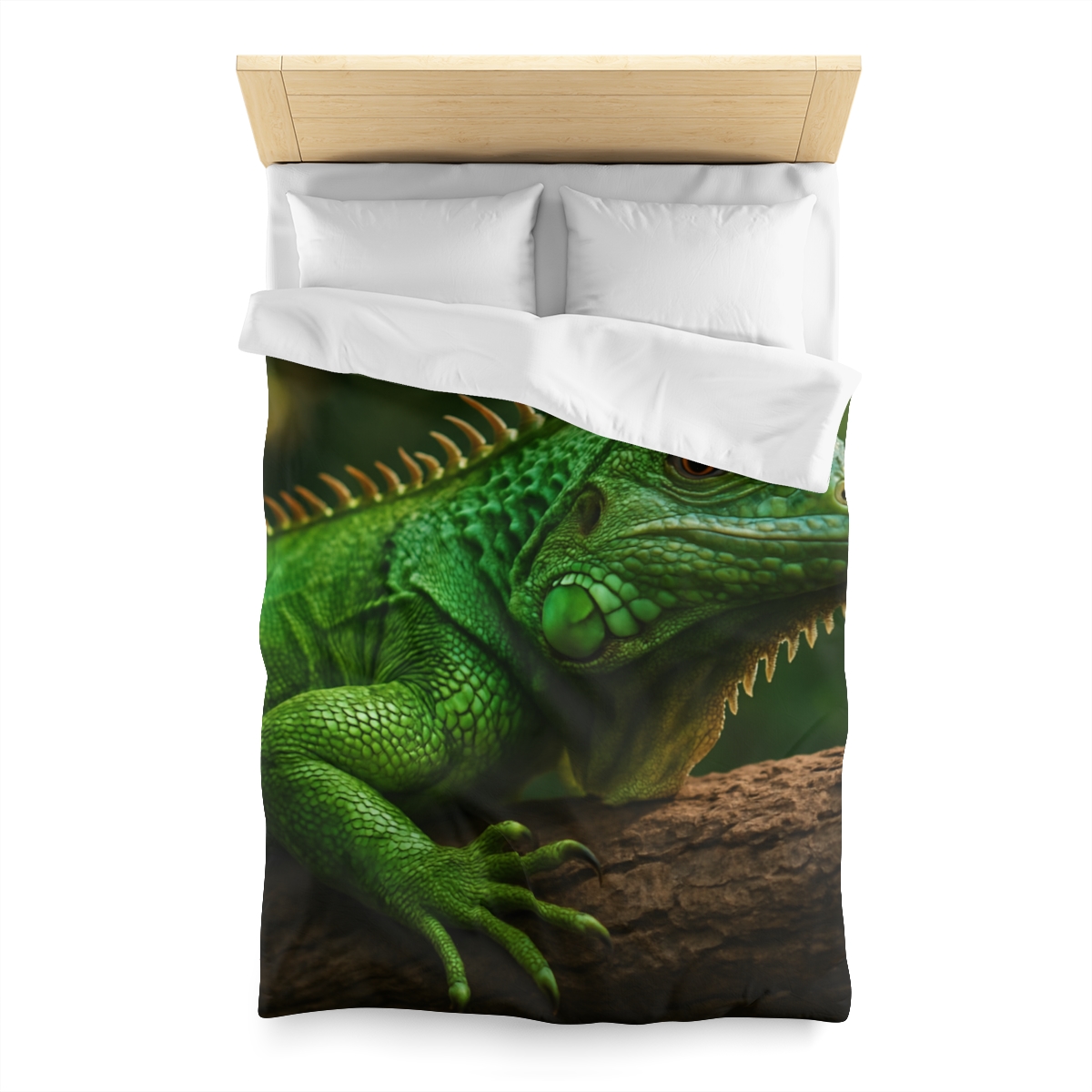 Emerald Gaze Green Iguana warm winter duvets