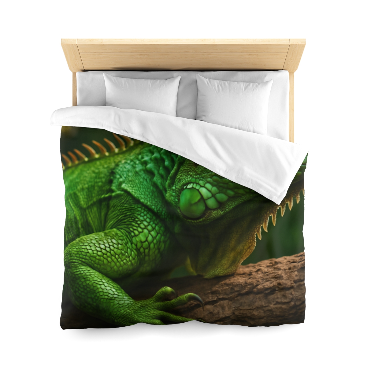 Emerald Gaze Green Iguana warm winter duvets