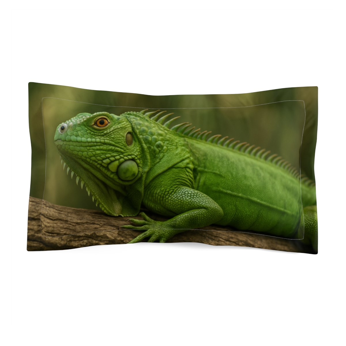 Emerald Gaze Green Iguana unique shape pillows