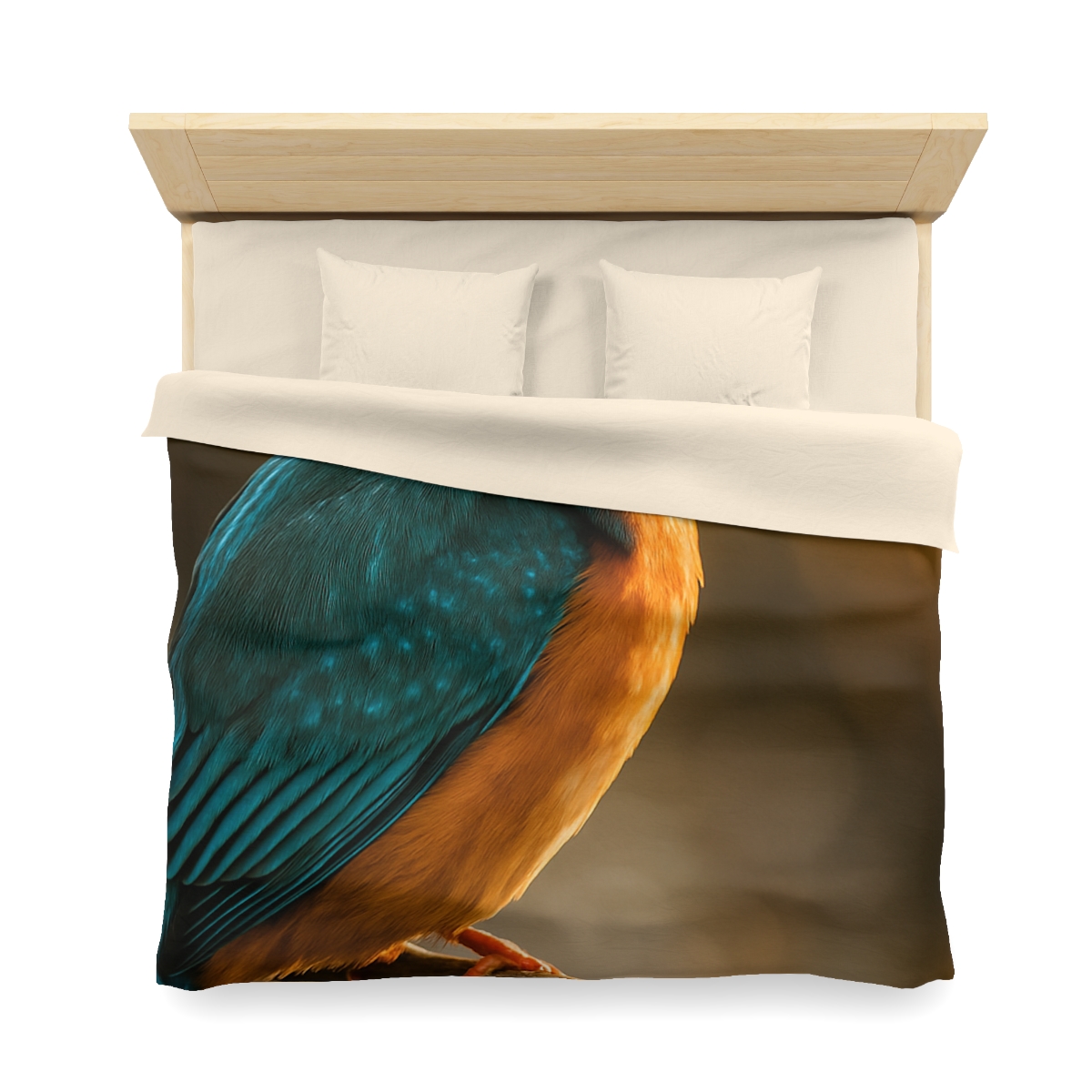 Emerald Glide Common Kingfisher personalized bedding duvets