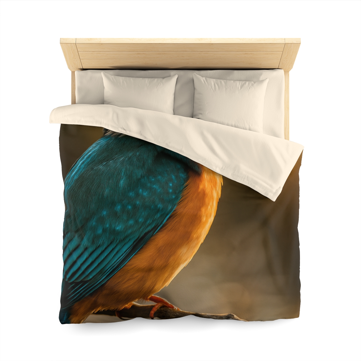 Emerald Glide Common Kingfisher personalized bedding duvets