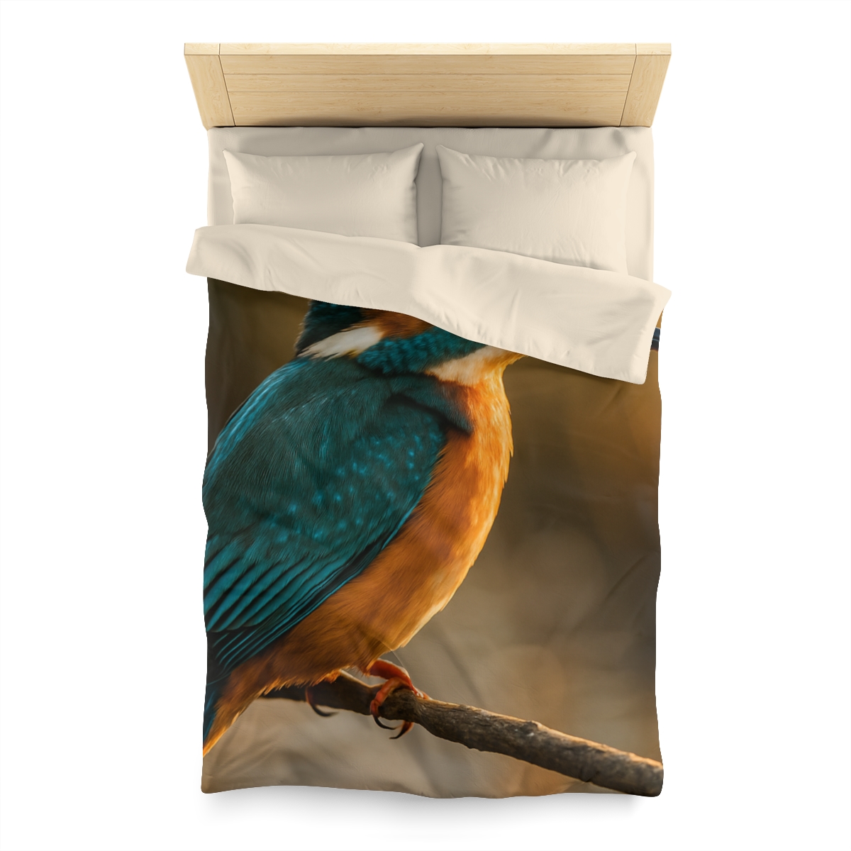 Emerald Glide Common Kingfisher personalized bedding duvets