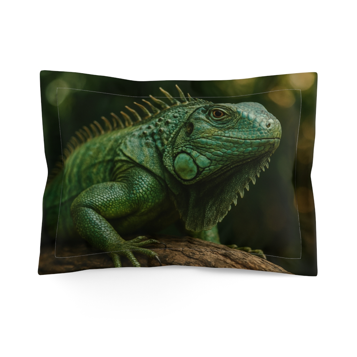 Emerald Pause Green Iguana soft plush pillows