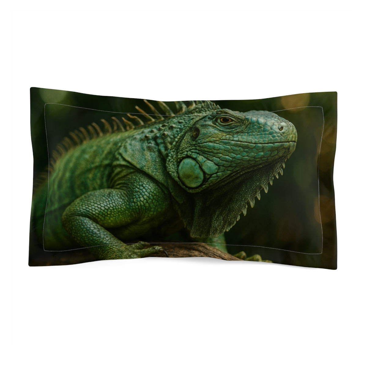 Emerald Pause Green Iguana soft plush pillows