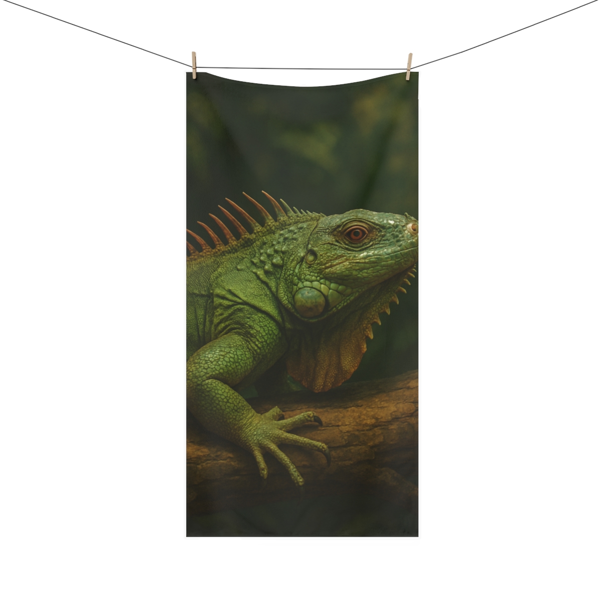 Emerald Perch Green Iguana soft cotton towels