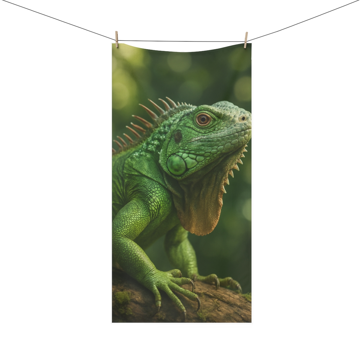 Emerald Poise Green Iguana comfortable face towels