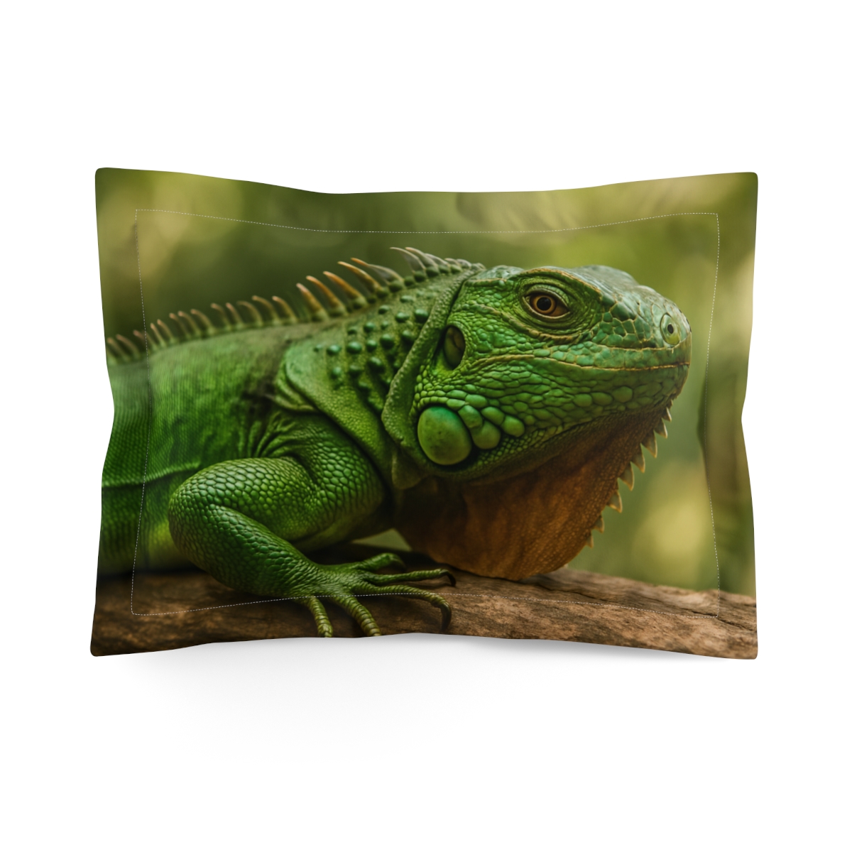 Emerald Stillness Green Iguana designer printed pillows