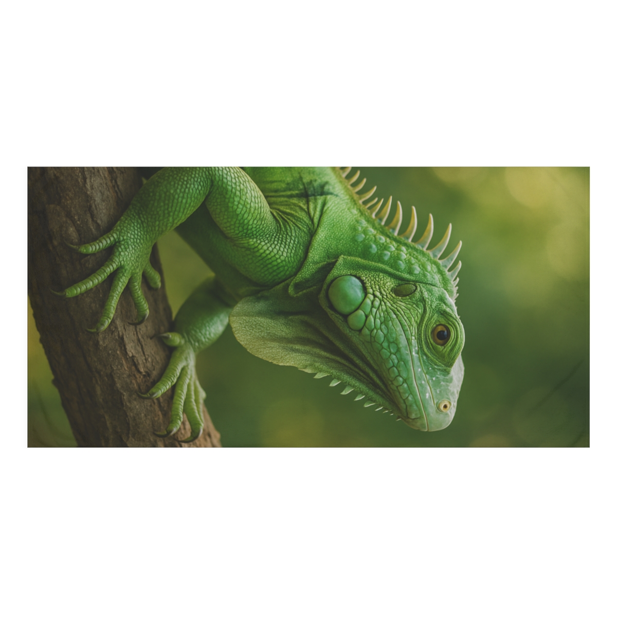Emerald Stillness Green Iguana personalized bath towels