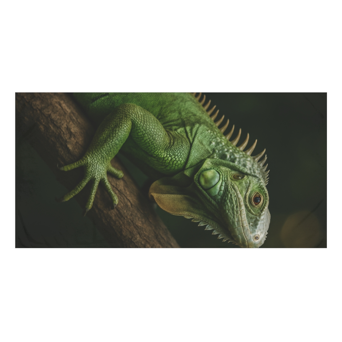 Emerald Stillness Green Iguana stylish beach towels