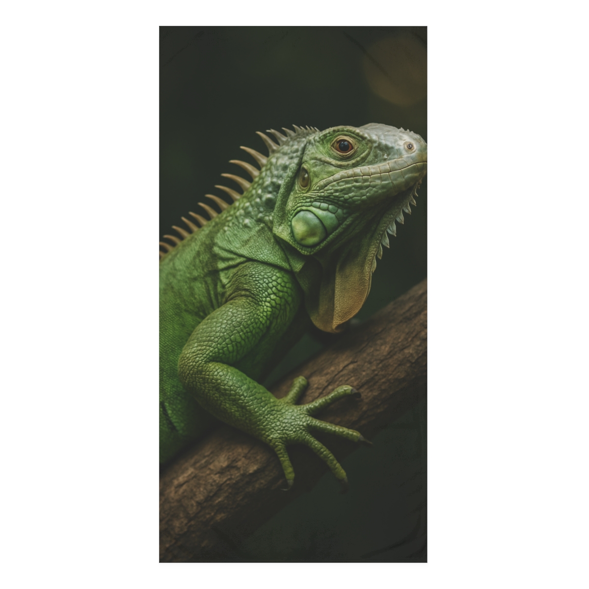 Emerald Stillness Green Iguana stylish beach towels