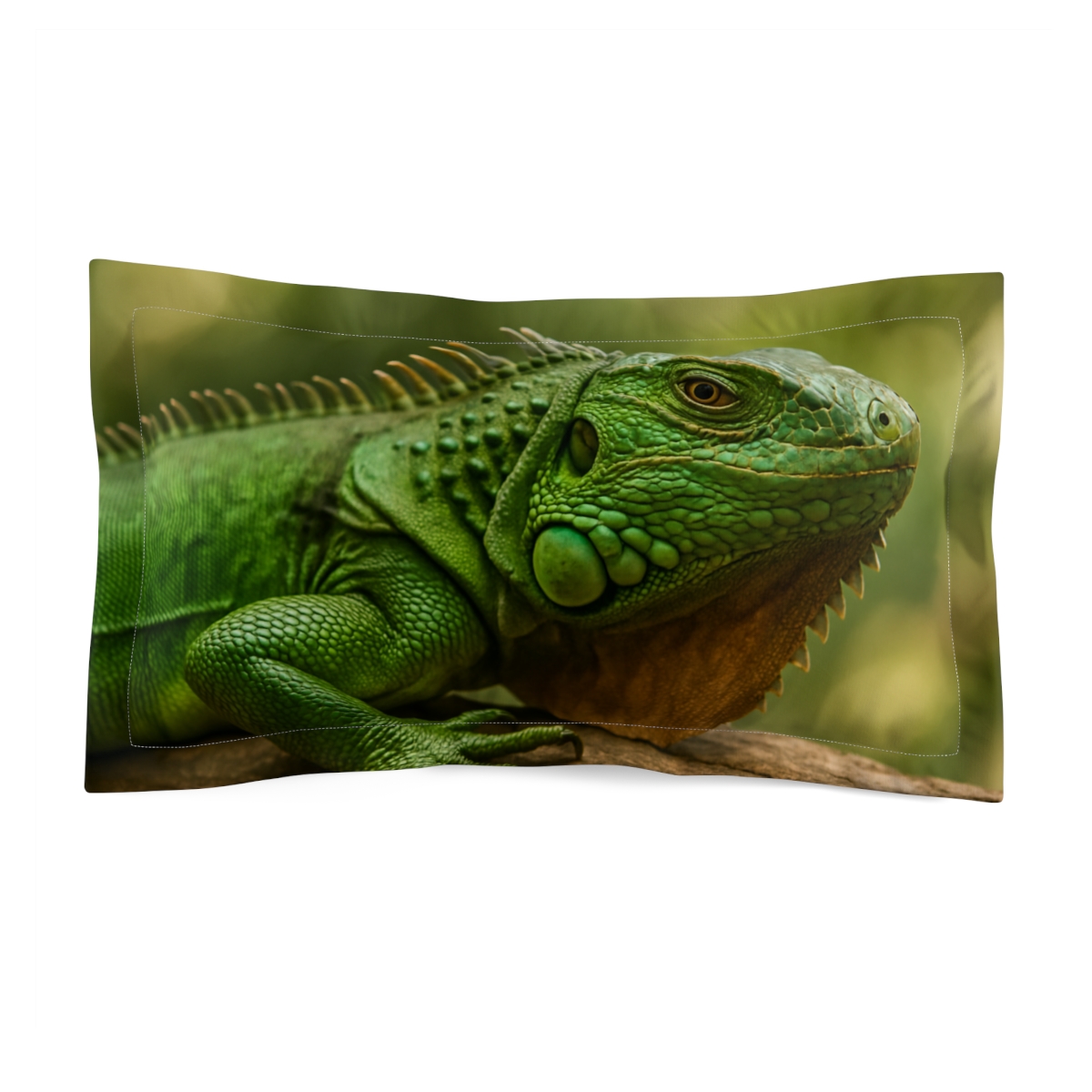 Emerald Stillness Green Iguana designer printed pillows