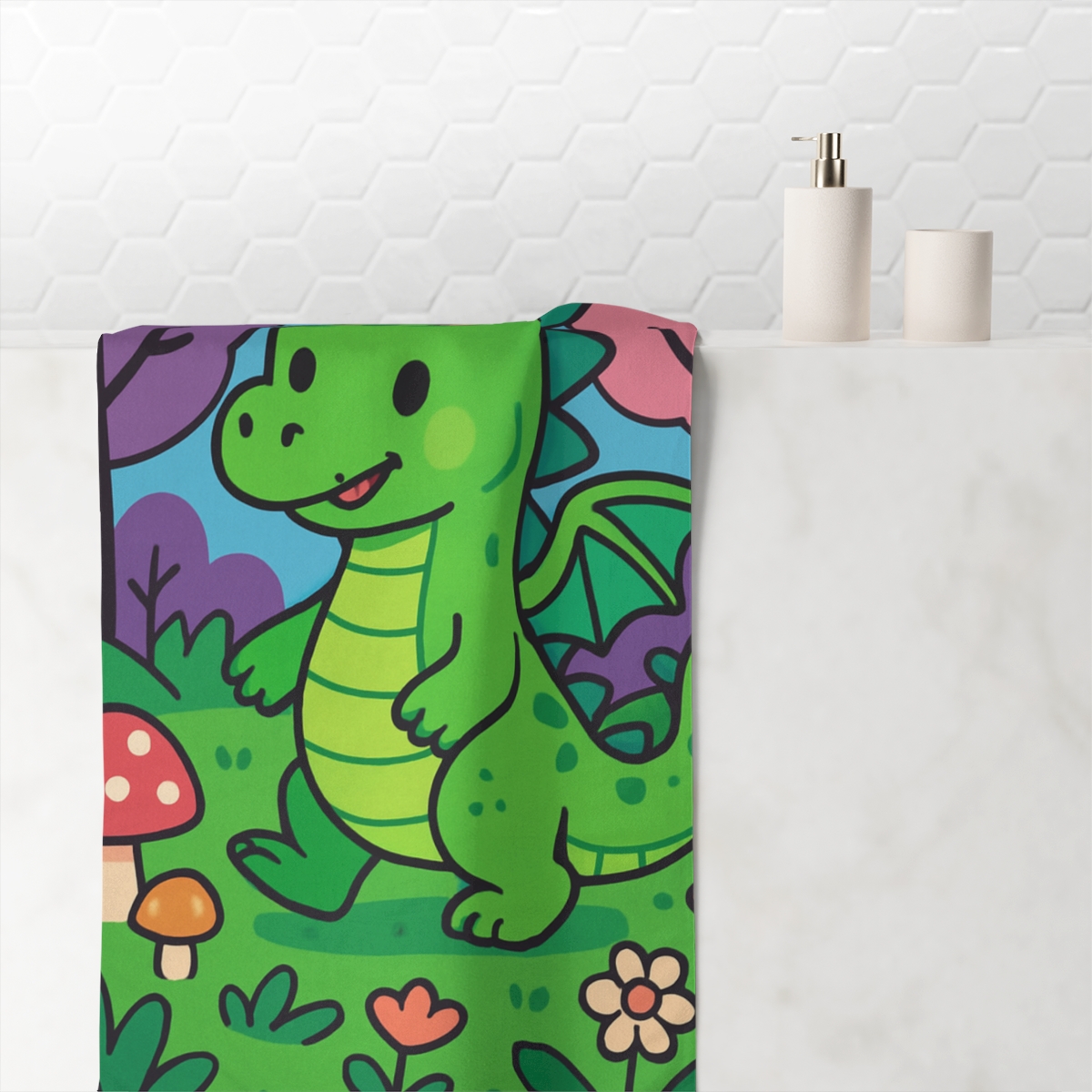 Enchanted Forest Dragon Adventure designer printed towels