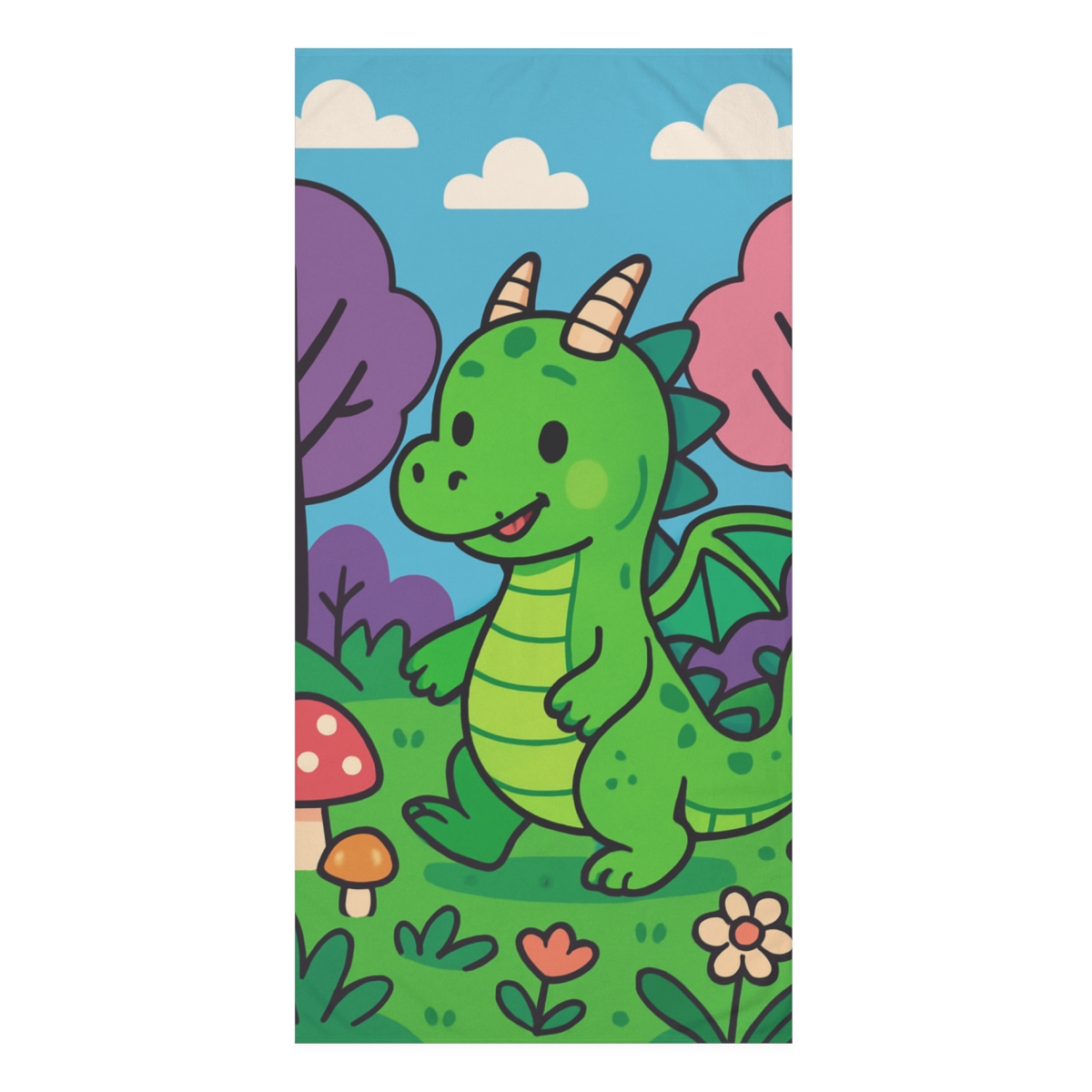 Enchanted Forest Dragon Adventure designer printed towels