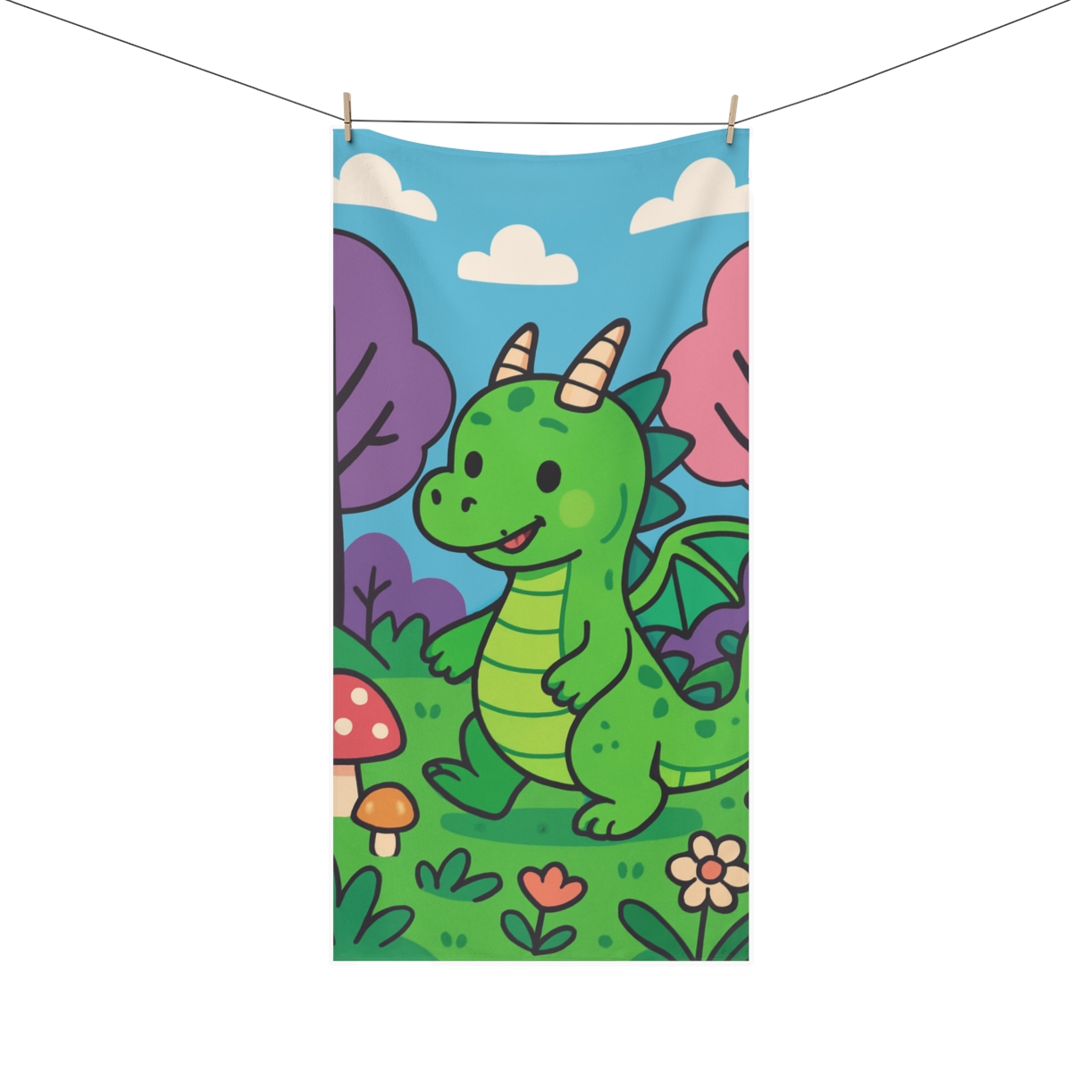 Enchanted Forest Dragon Adventure designer printed towels