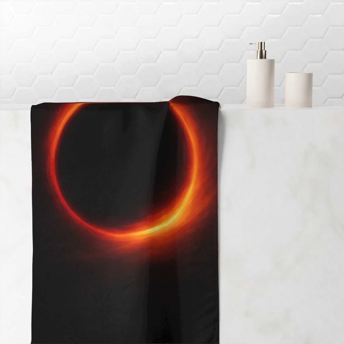 Event Horizon Ember Ring personalized bath towels