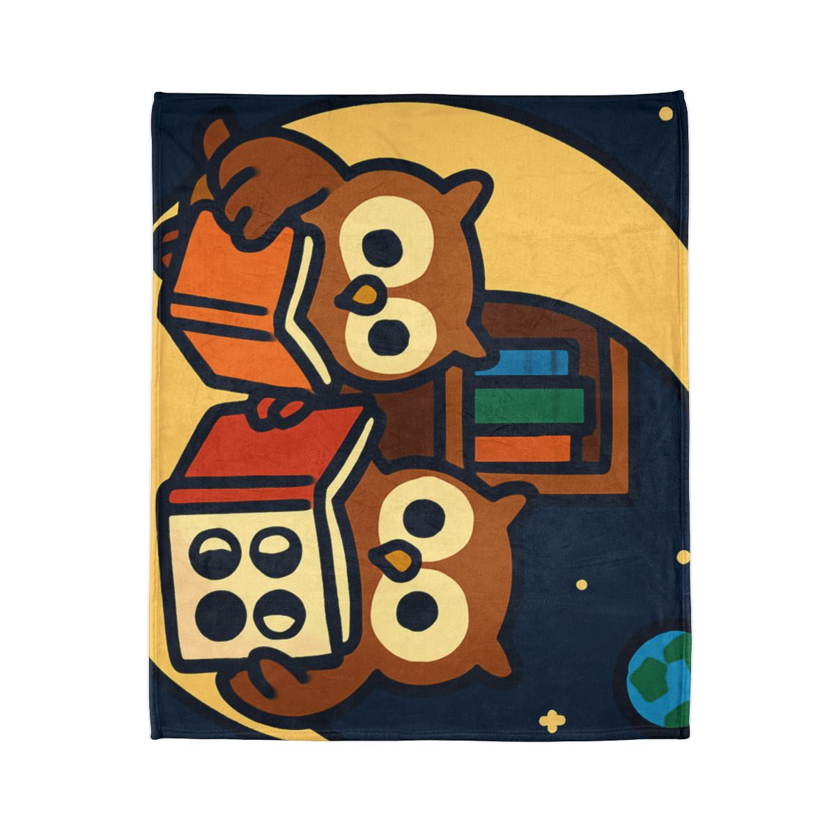 Lunar Library Owls soft fleece blankets