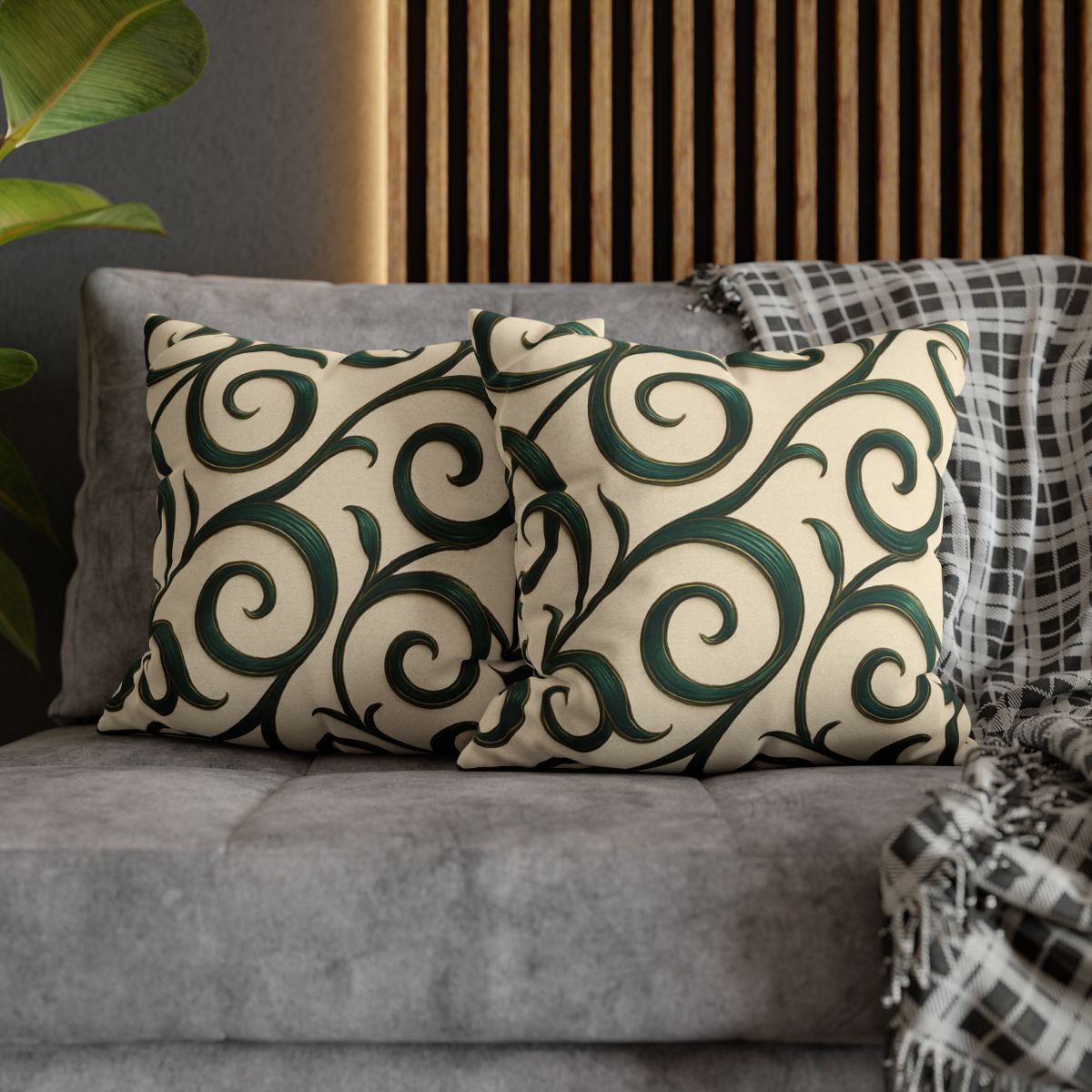 Vine Curl Ribbon Matrix stylish decorative pillowcases