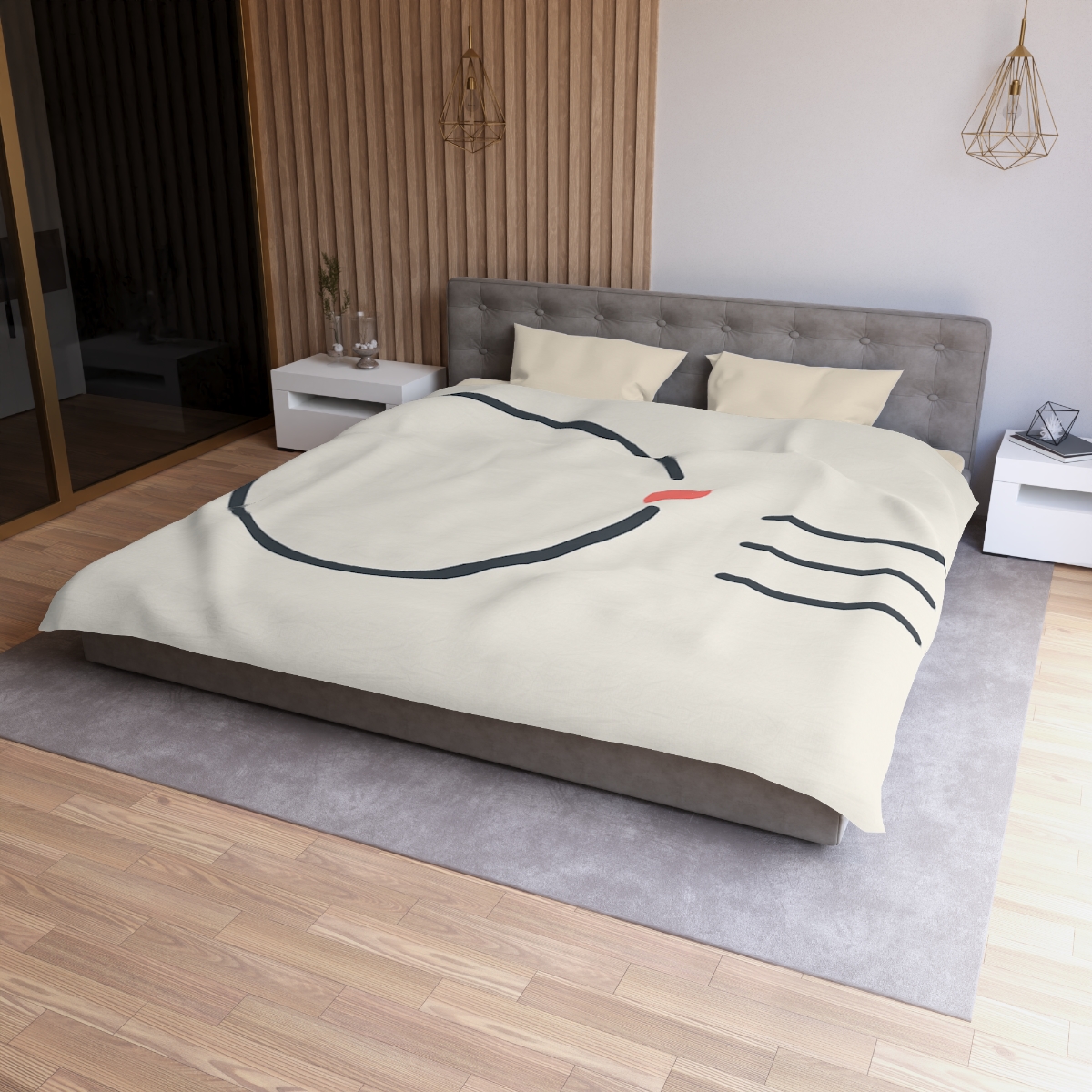 Offset Ring With Three Quiet Bars designer printed duvets