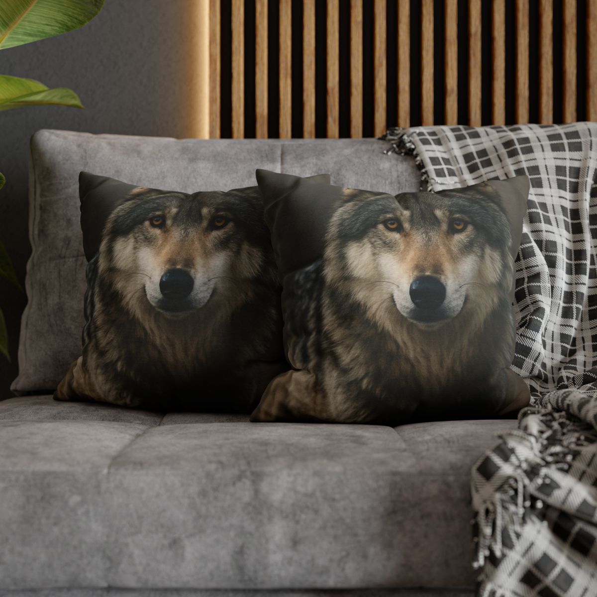 Ember Gaze Gray Wolf trendy patterned pillow cases