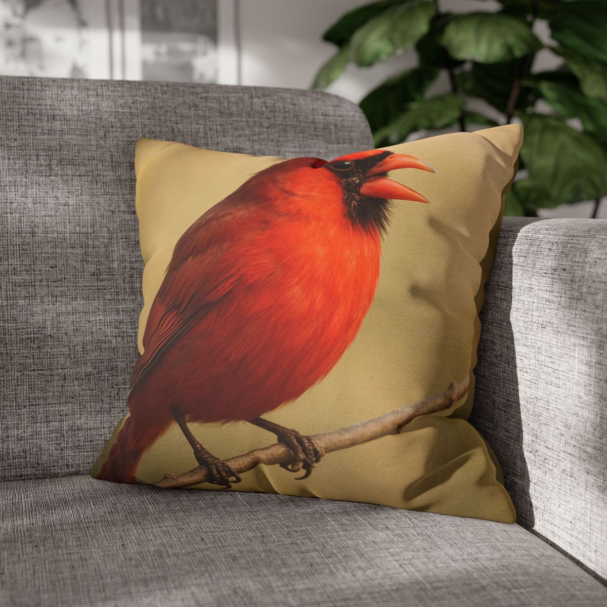 Crimson Hymn Cardinal designer print pillow cases