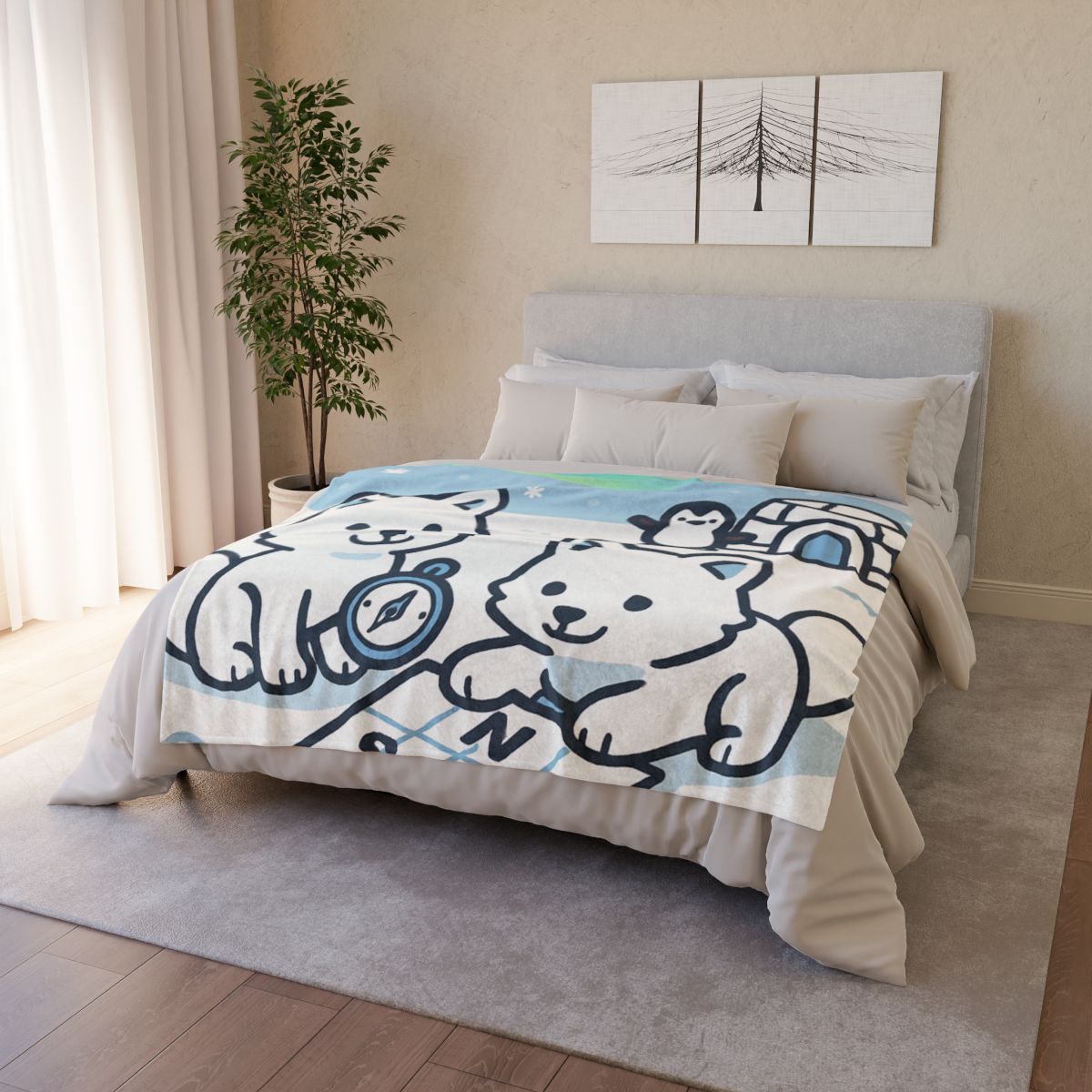 Polar Aurora Map Makers custom blankets