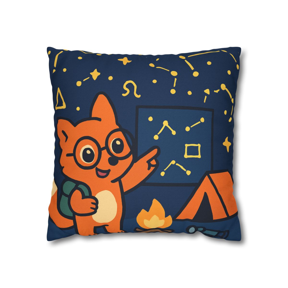 Constellation Camping With Fox Astronomer unique gift pillow cases