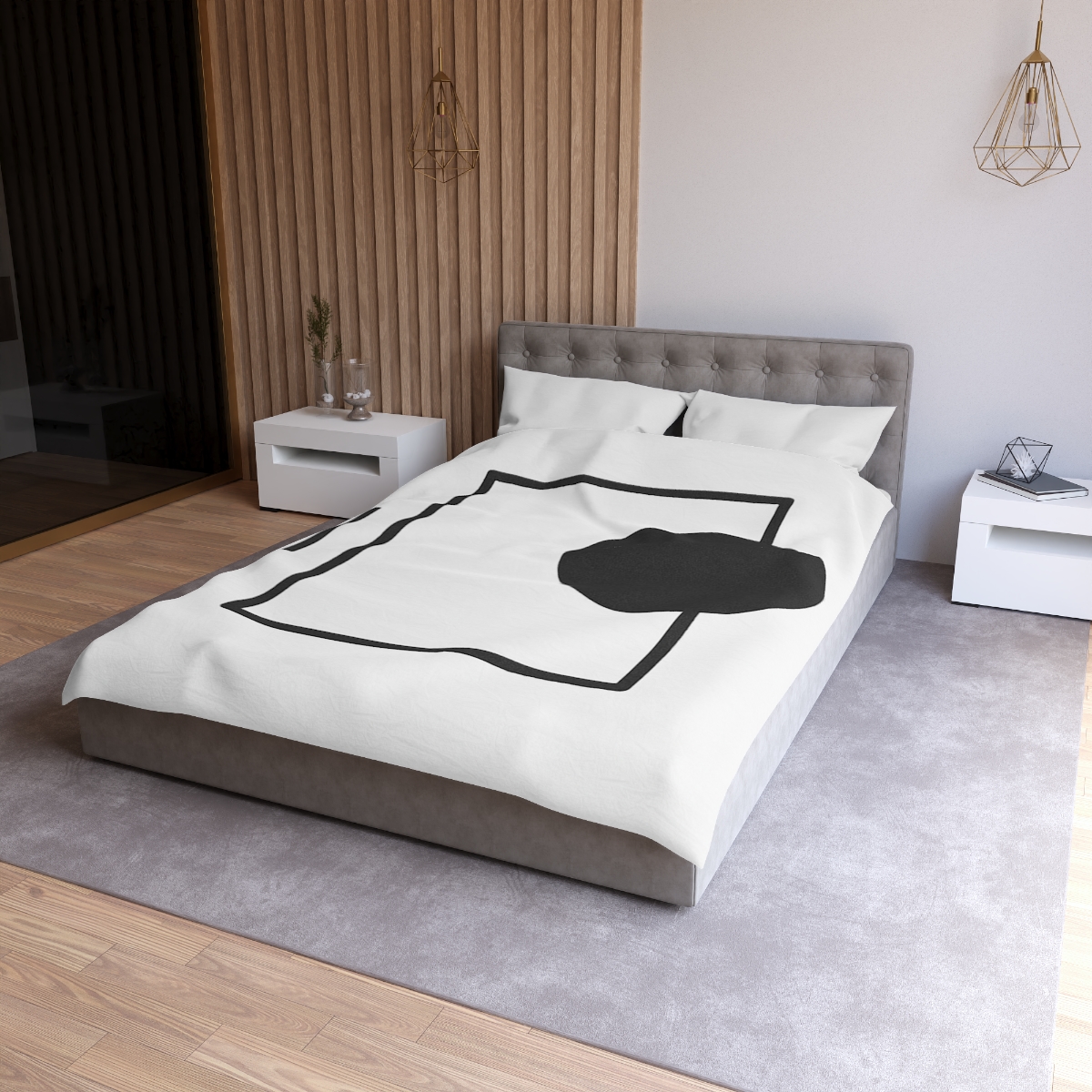 Minimal Eclipse Frame Trio personalized bedding duvets