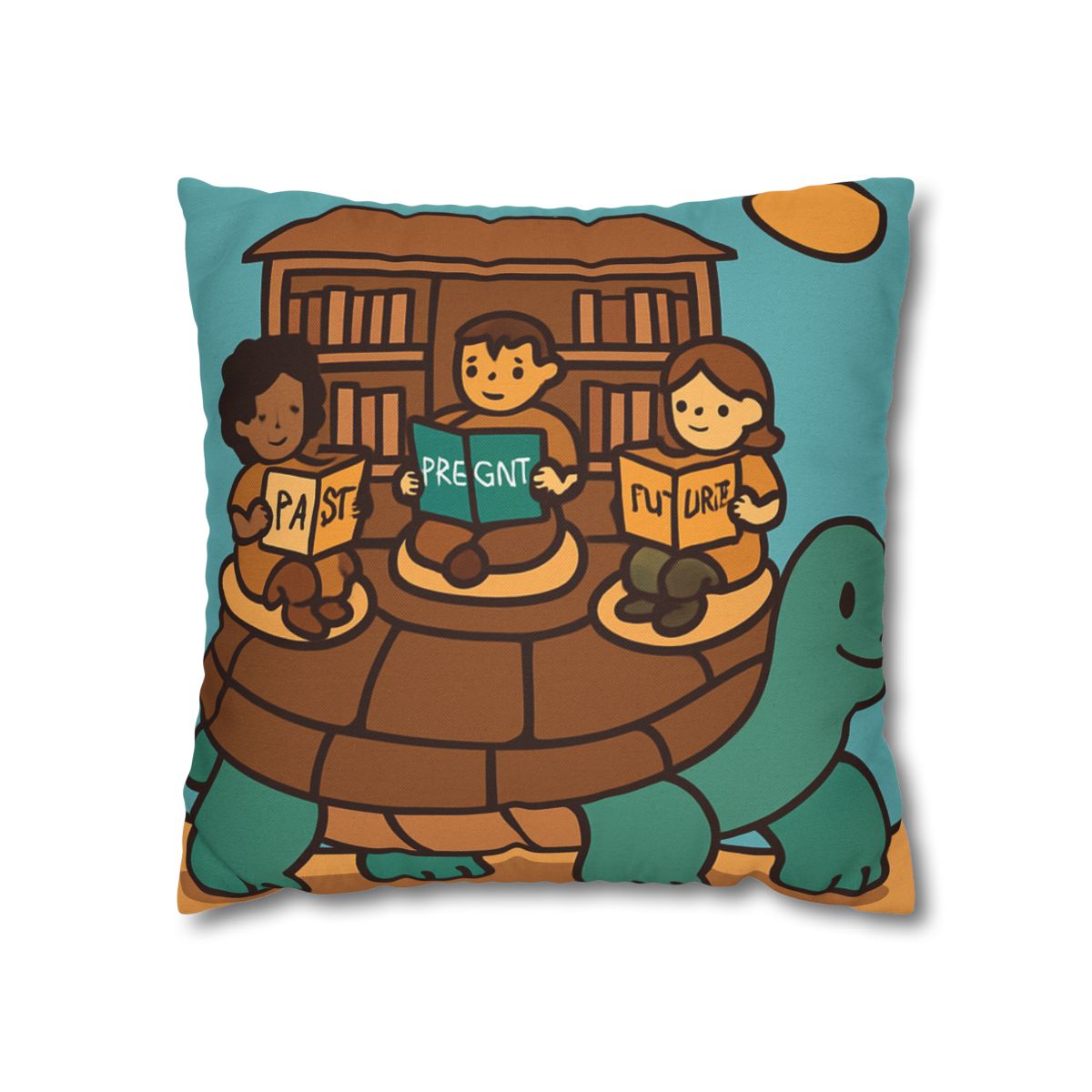 Time Traveling Turtle Library custom pillow cases