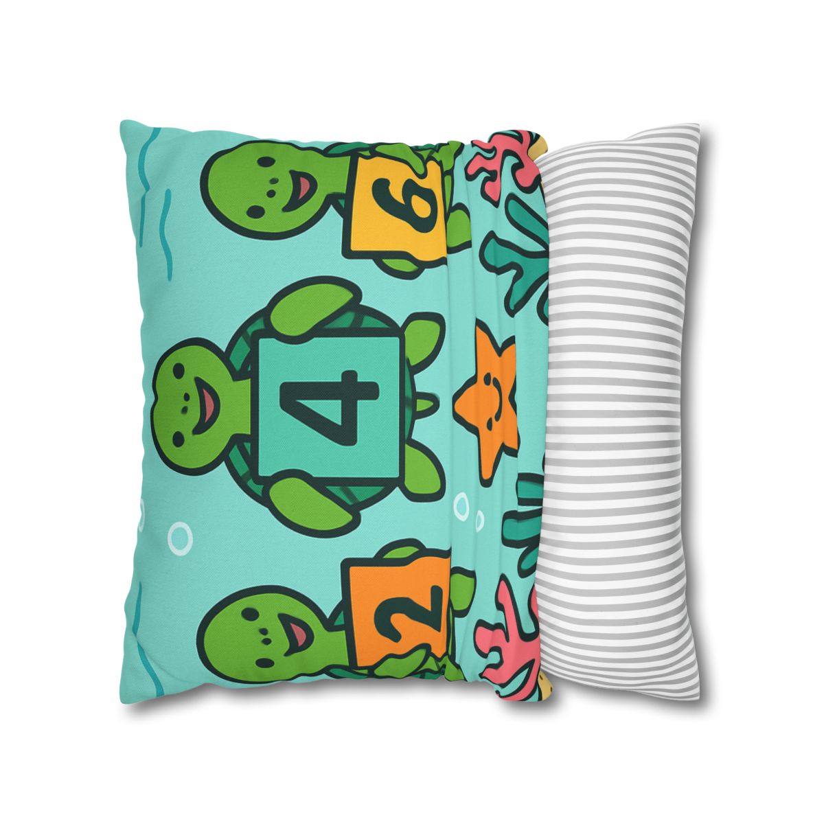 Coral Reef Math Parade Of Sea Turtles soft cotton pillow cases