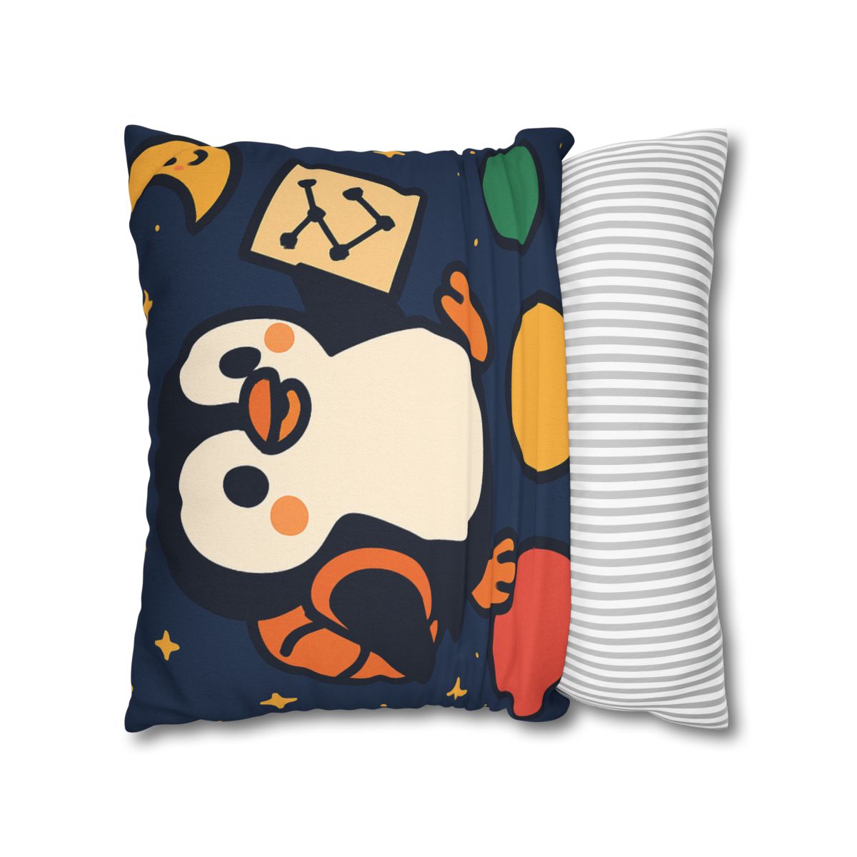 Planet Hopping Penguin Explorer comfortable bedding pillow covers