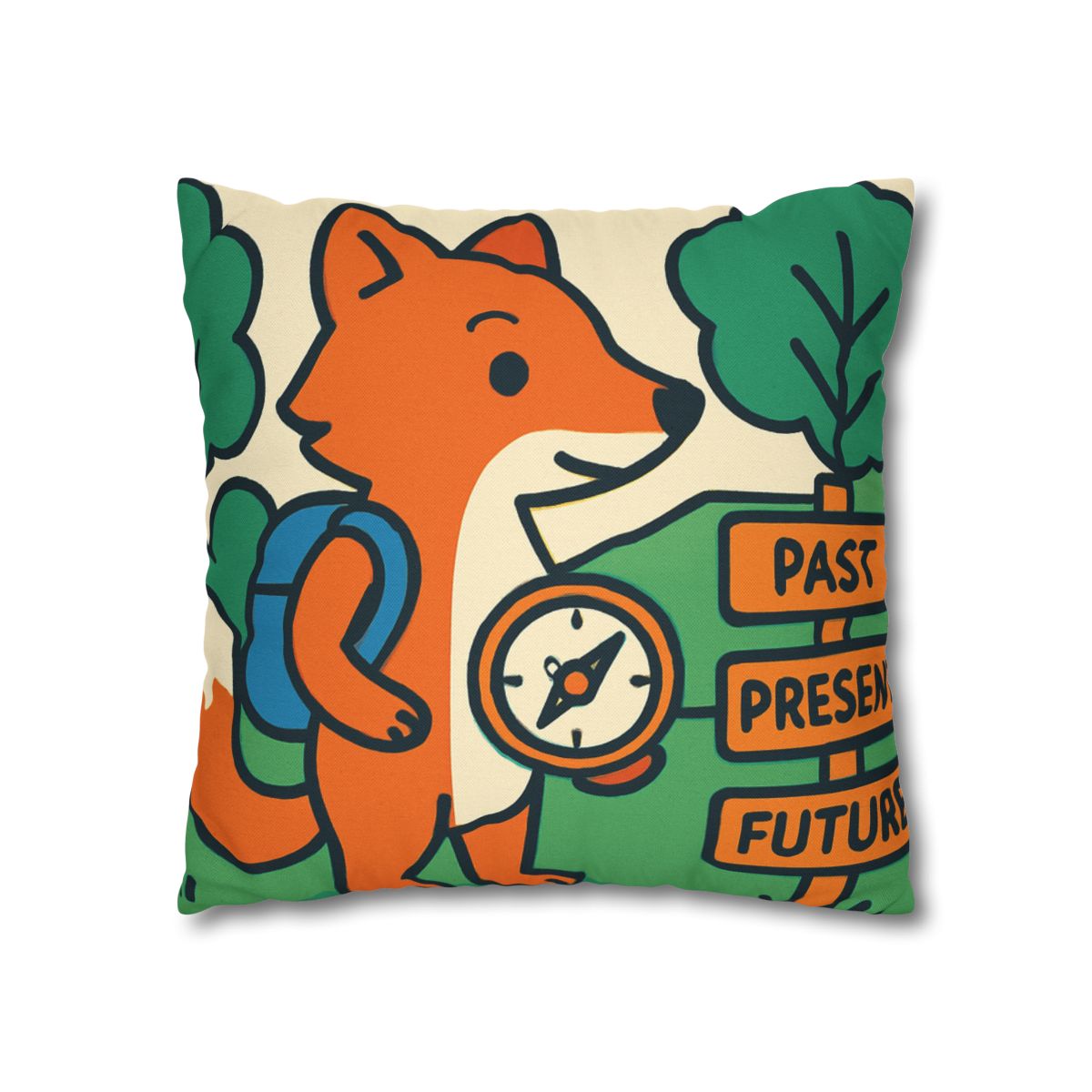 Time Traveling Forest Fox trendy patterned pillow cases