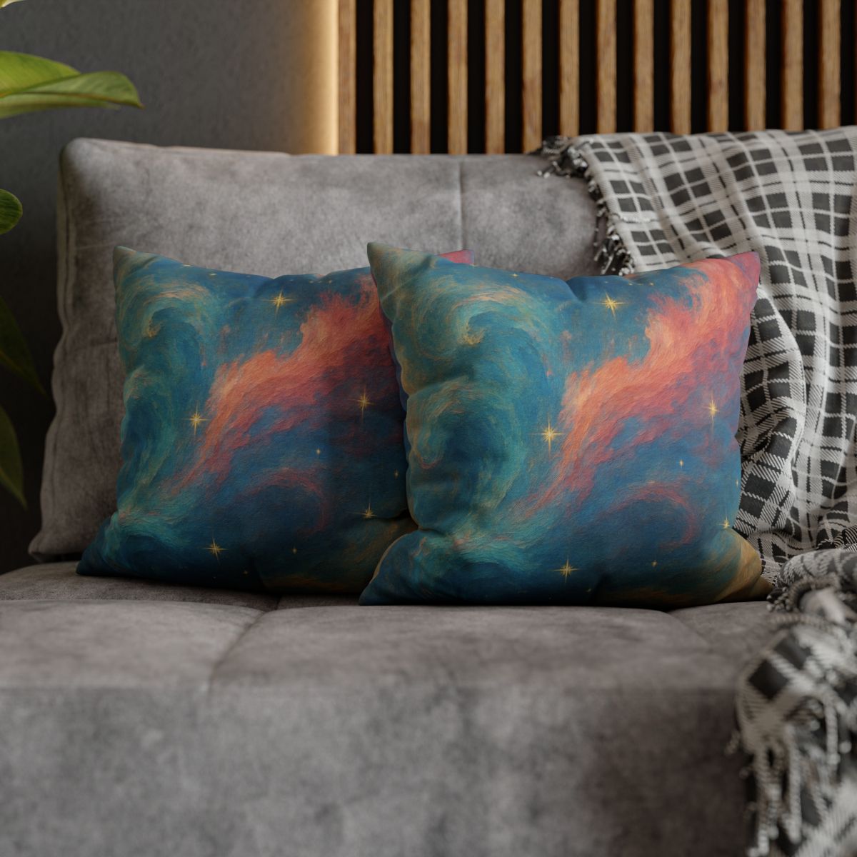 Chromatic Nebula Tidal Bloom stylish decorative pillowcases